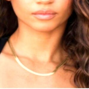 Jennifer Zeuner Herringbone 14k Gold Plated Karli Necklace 16” with 2” Extender